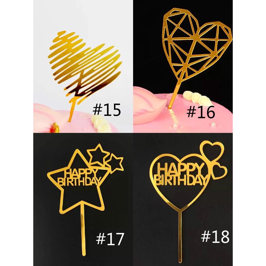 1 Que Cắm Chữ Happy Birthday Bằng Acrylic Trang Trí Bánh Sinh Nhật/Tiệc Cưới
