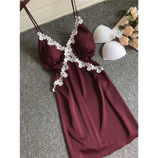 THANH LÝ - Váy ngủ lụa phối ren hoa chéo