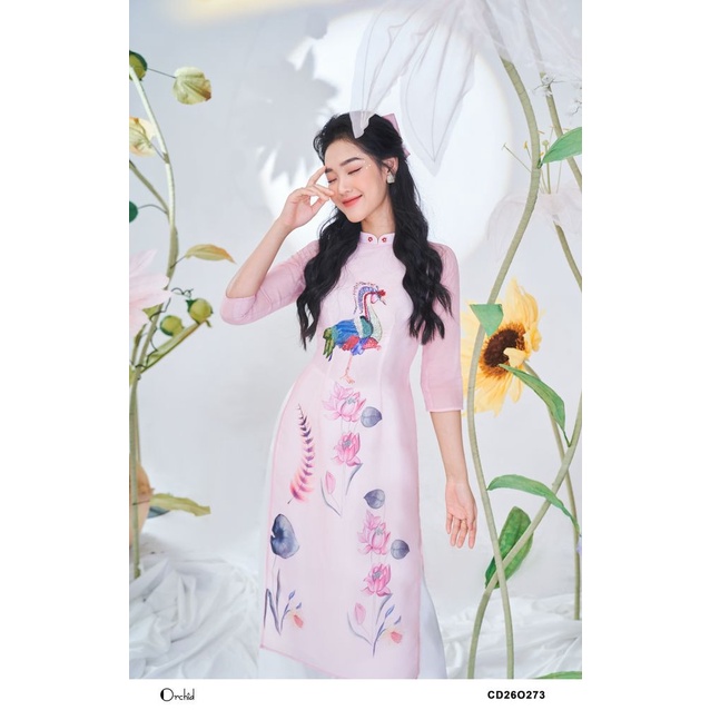 Set Áo dài cách tân nữ chất vải tơ nhũ cao cấp Orchid CD26O273 | BigBuy360 - bigbuy360.vn