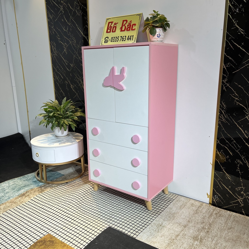 Tủ trẻ em gỗ MDF phủ melamine - tủ quần áo cho bé kích thước 120x60cm