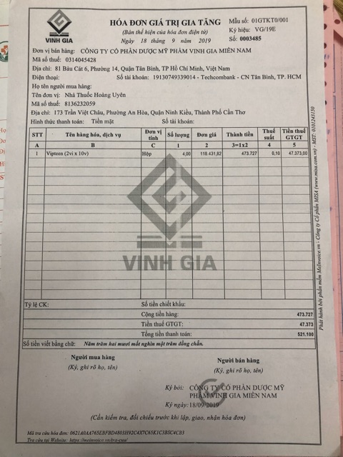 Vipteen Vinh Gia - Hộp 20 viên - Hỗ trợ tăng chiều cao thanh thiếu niên