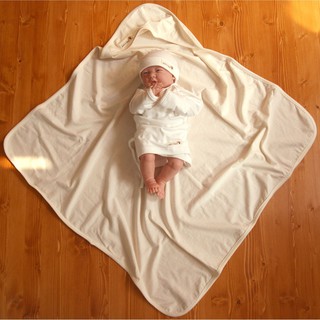 JOHN N TREE Khăn quấn bé có nón organic cotton