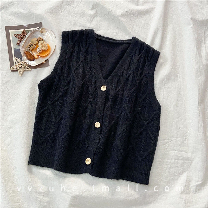 Áo Len Không Tay Thiết Kế Mới Thời Trang Mùa Thu Theo Phong Cách Retro Cho Nữ