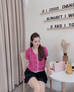 Áo dạ hồng khuy ngọc ( ib hoặc note chọn size )