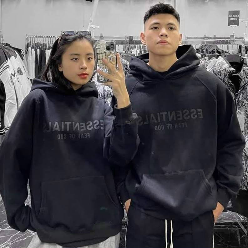 Áo Khoác Hoodie Nỉ Có Mũ Fom Rộng ESSENTIALS UNISEX Nam Nữ ULZZANG.