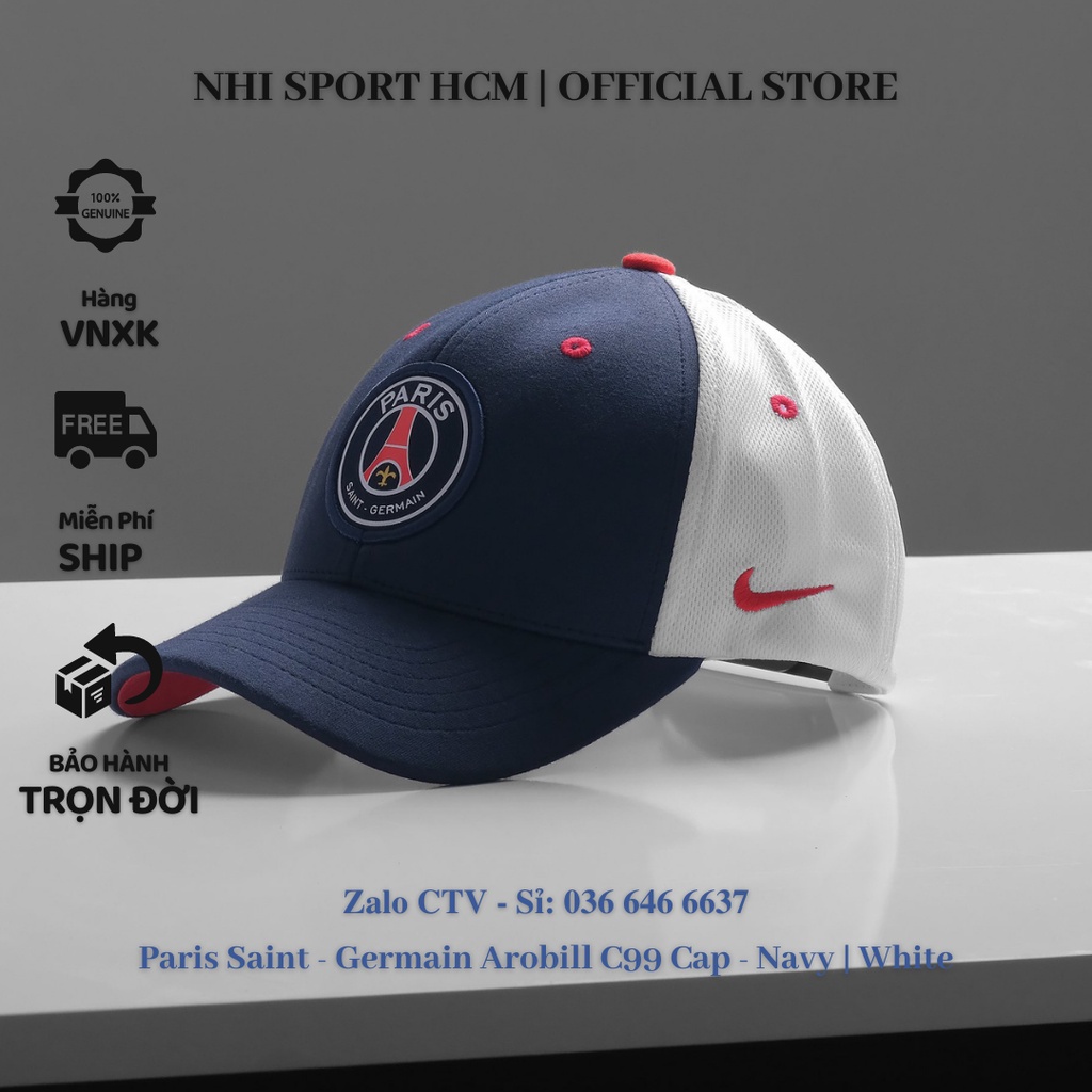 Nón Lưỡi Trai Thể Thao Paris Saint - Germain  Mũ Câu Lạc Bộ PSG Vải Kaki Cotton Size Trung 57cm +- 3cm