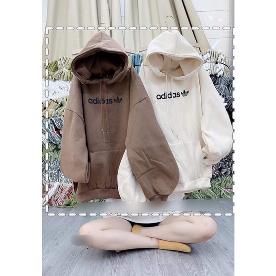 Áo Hoodie Chữ Thêu, Áo Hoodie Nam Nữ From Rộng Mũ 2 Lớp Chất nỉ Cotton Dày Mịn