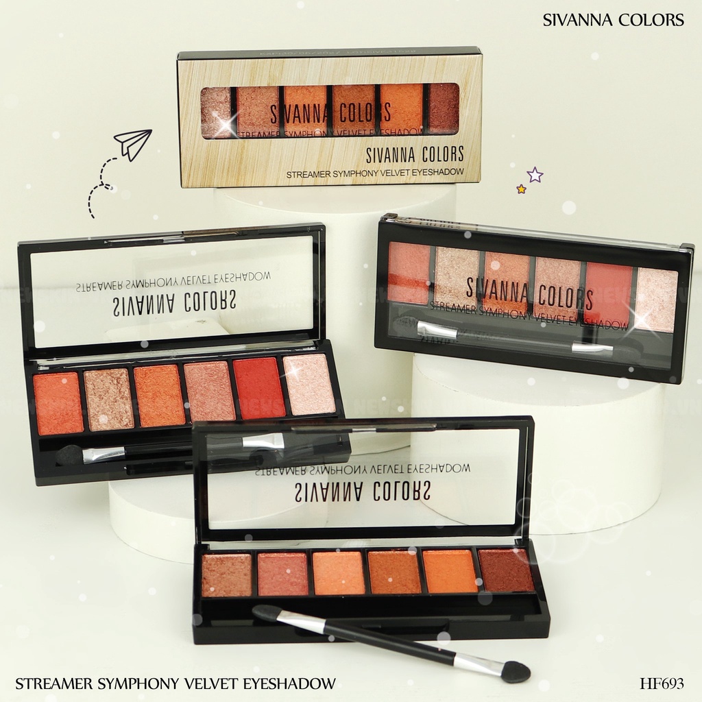 Bảng Mắt Má Hồng Tạo Khối Sivanna Colors Streamer Symphony Velvet Eyeshadow HF693