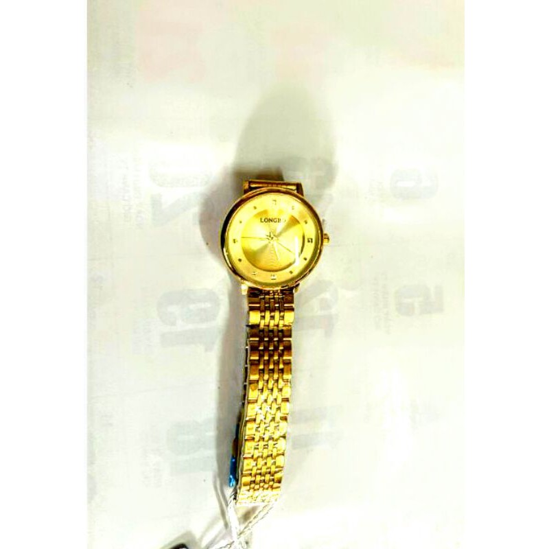 đồng hồ thời Trang thời thượng nữ hiệu LONGBO mặt vàng dây hợp kim mạ vàng  .