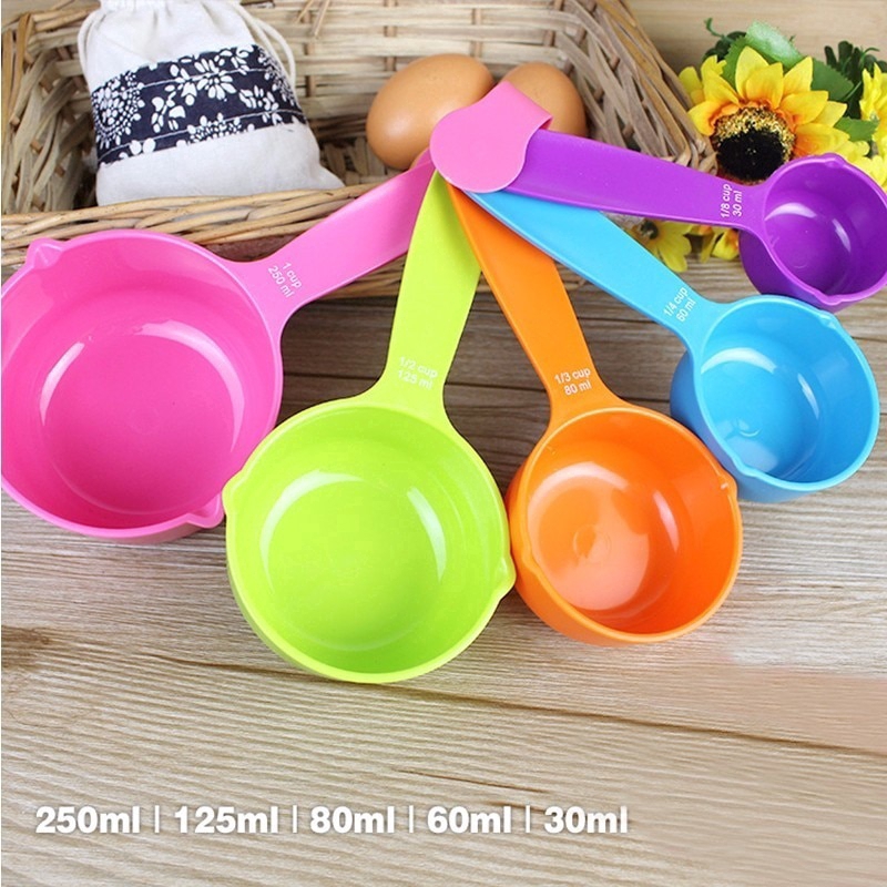 5 chiếc / bộ Thìa đo Đầy màu sắc Dụng cụ nhà bếp