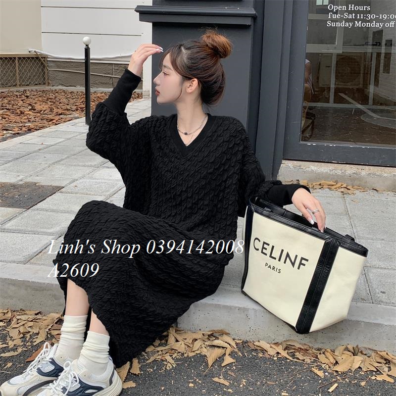 Váy len Suông Dài Tay Mùa Đông A2609