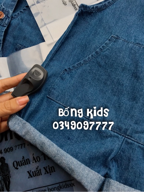 Yếm Denim Bé Trai Túi Kangaroo