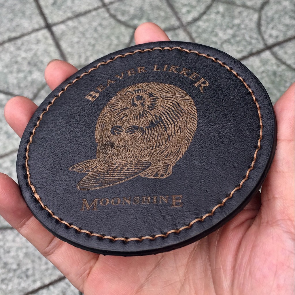 ĐẾ LÓT LY BẰNG DA  (Leather coasters) (giao Logo ngẫu nhiên)