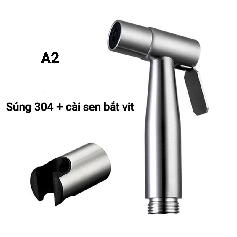 Vòi Xịt Vệ Sinh Tăng Áp Inox Sus 304 Cao Cấp Cho Bồn Cầu, Ống Dây Thép Không Gỉ Dài 1,4m - Sentaku