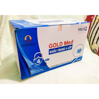 Khẩu trang Y TẾ 4 lớp Gold Med màu Xanh/ Trắng/ hộp 50 cái