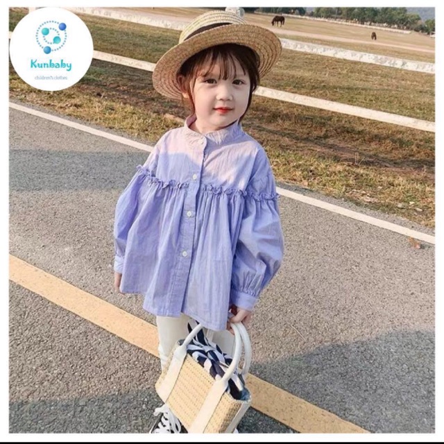 Áo sơ mi tím bé gái