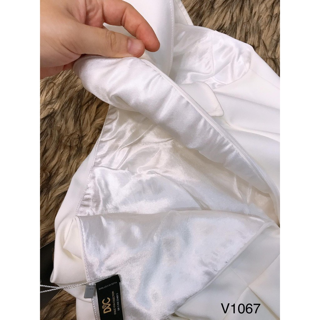 [BÁN LỖ VỐN] Váy trắng lệch vai V1067
