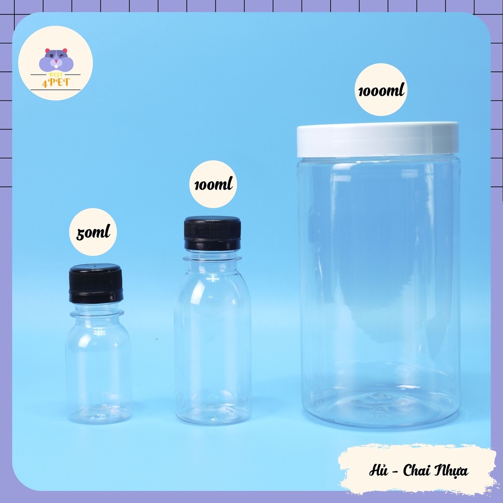 Hủ - Chai Nhựa Đựng Thức Ăn Dặm cho Hamster