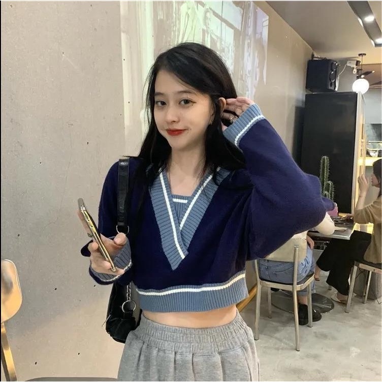 Áo sweater ZHELIHANGFEI dệt kim tay dài eo cao thiết kế quyến rũ trẻ trung cho bạn gái tùy chọn màu sắc