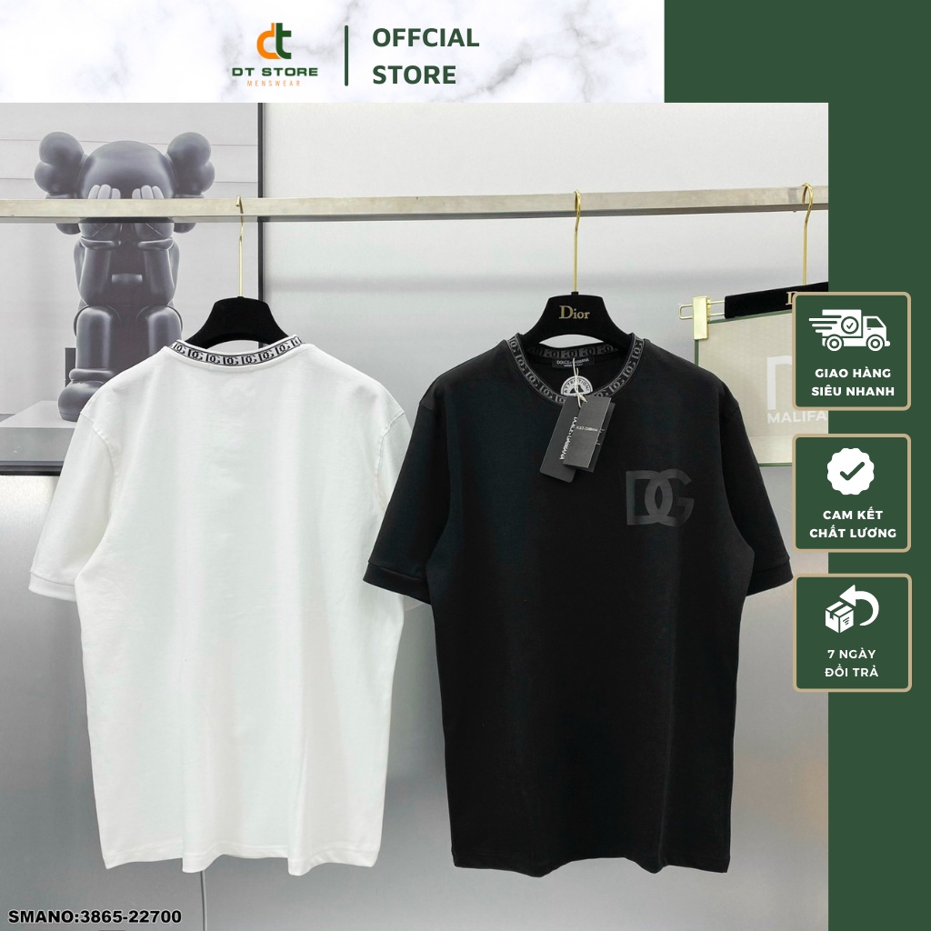 Áo Phông Nam Docle Họa Tiết Bo Cổ Cực Chất - Áo Thun Nam Nữ DG Chất Liệu Cotton Thoáng Mát DT Fashion Menwear