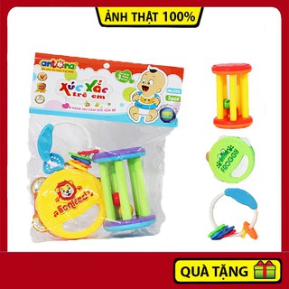 Túi xúc xắc/lục lạc 3 chiếc cho bé từ 3 tháng - antona