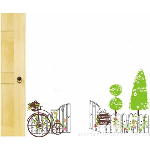 Decal trang trí hình hàng rào cổ tích