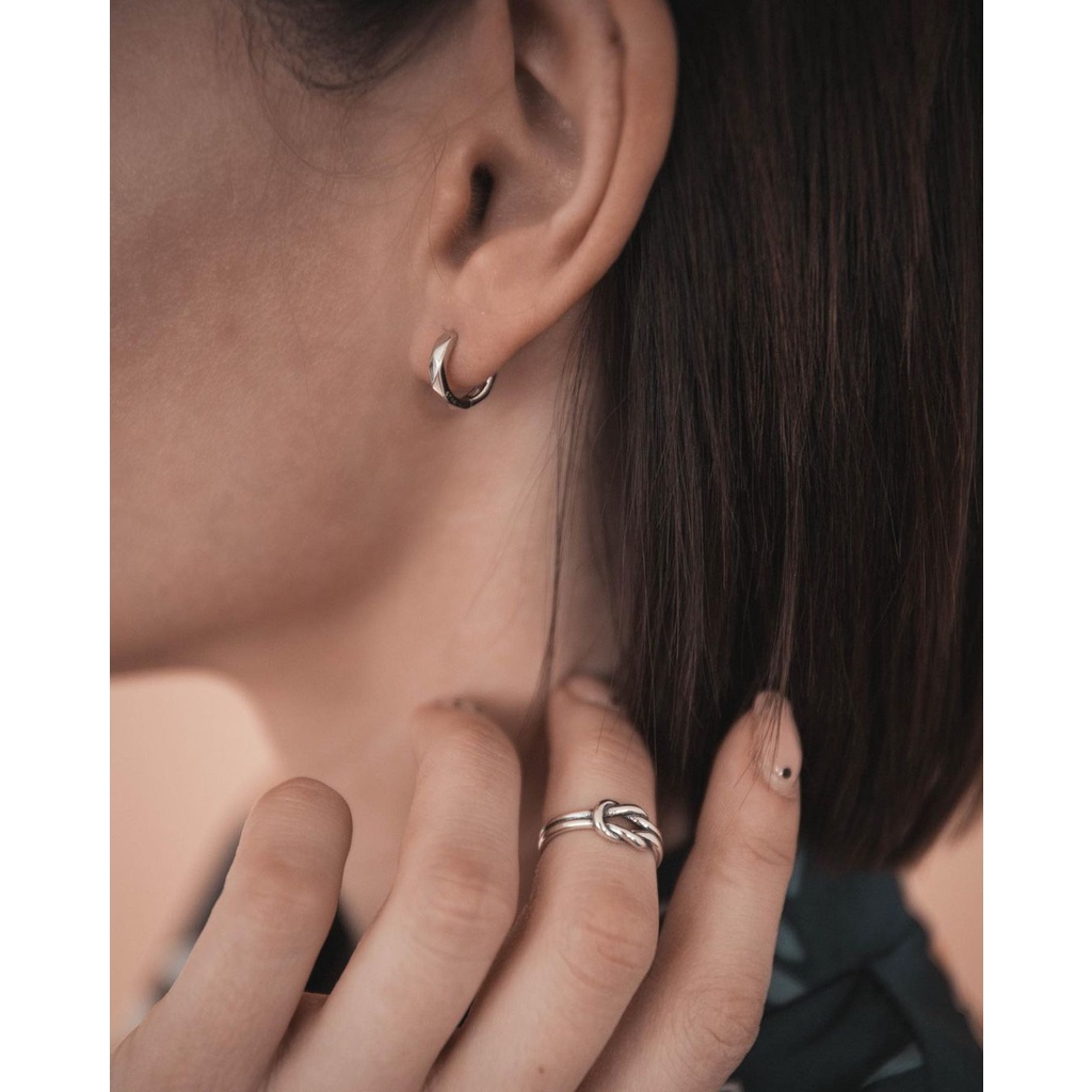 Khuyên tai bạc - Polygonal - CALLA JEWELRY l E023