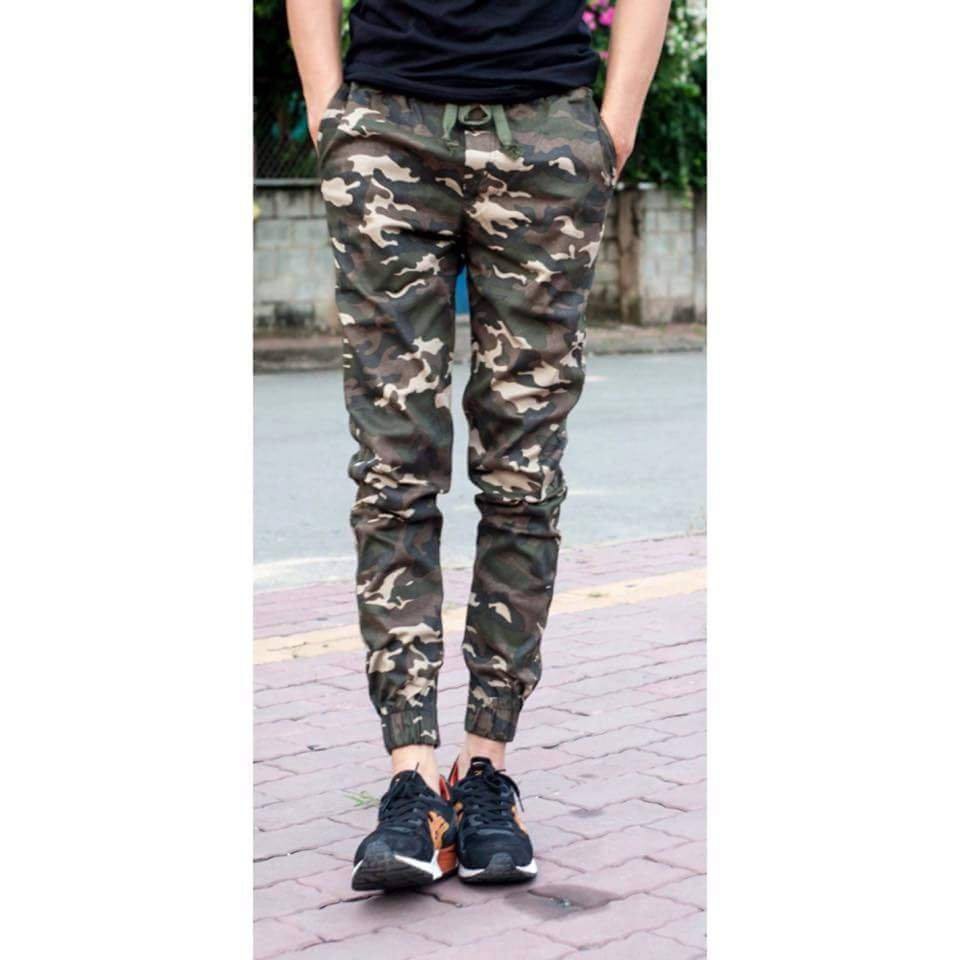 &lt;FREE SHIP&gt; Quần jogger vải kaki co giãn ống bó khóa zip cá tính