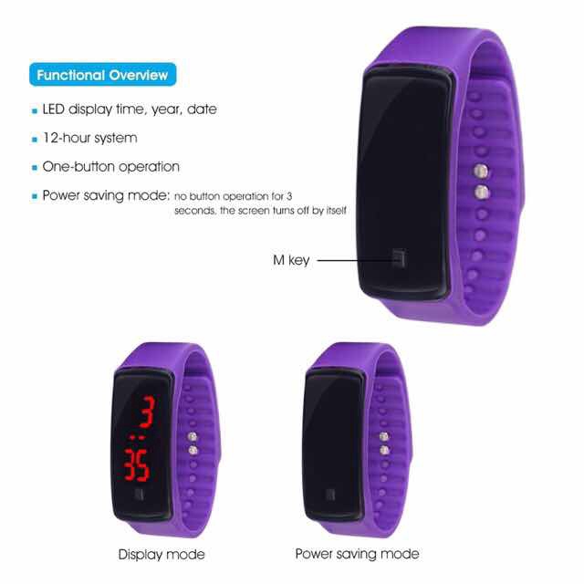Kids Watches Sports Waterproof Silicone Band LED Digital Wrist Watch Students Silicone Band Bracelet | BigBuy360 - bigbuy360.vn