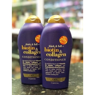 Biotin Collagen Bộ Dầu Gội Xả Biotin Tím Dưỡng Tóc Phục Hồi Hư Tổn Chẻ Ngọn OGX 577ml 1 Cặp 2 Chai