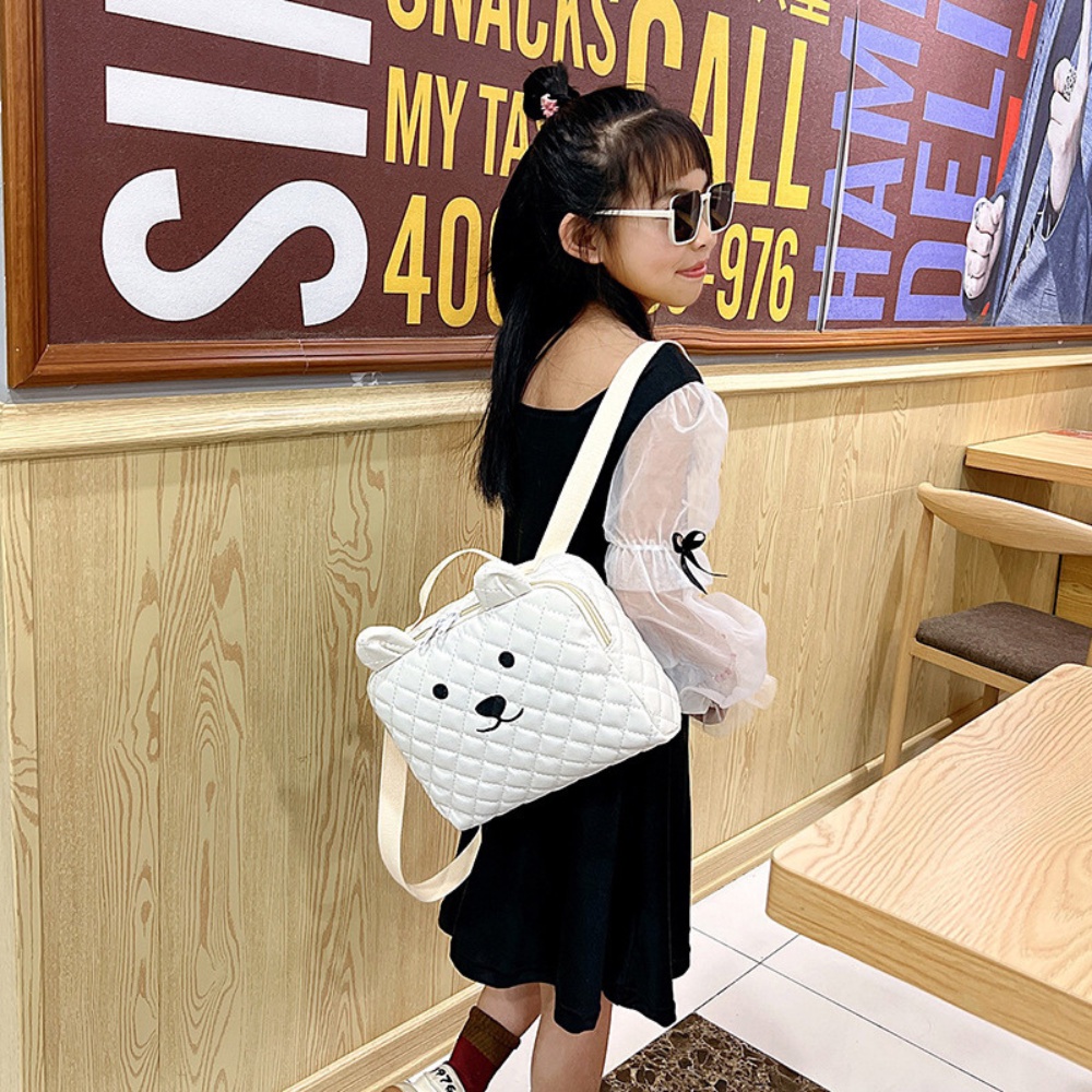 Balo đi học hình gấu cute cho bé chất liệu vải mềm có thể dùng đi học đi chơi du lịch có quai xách