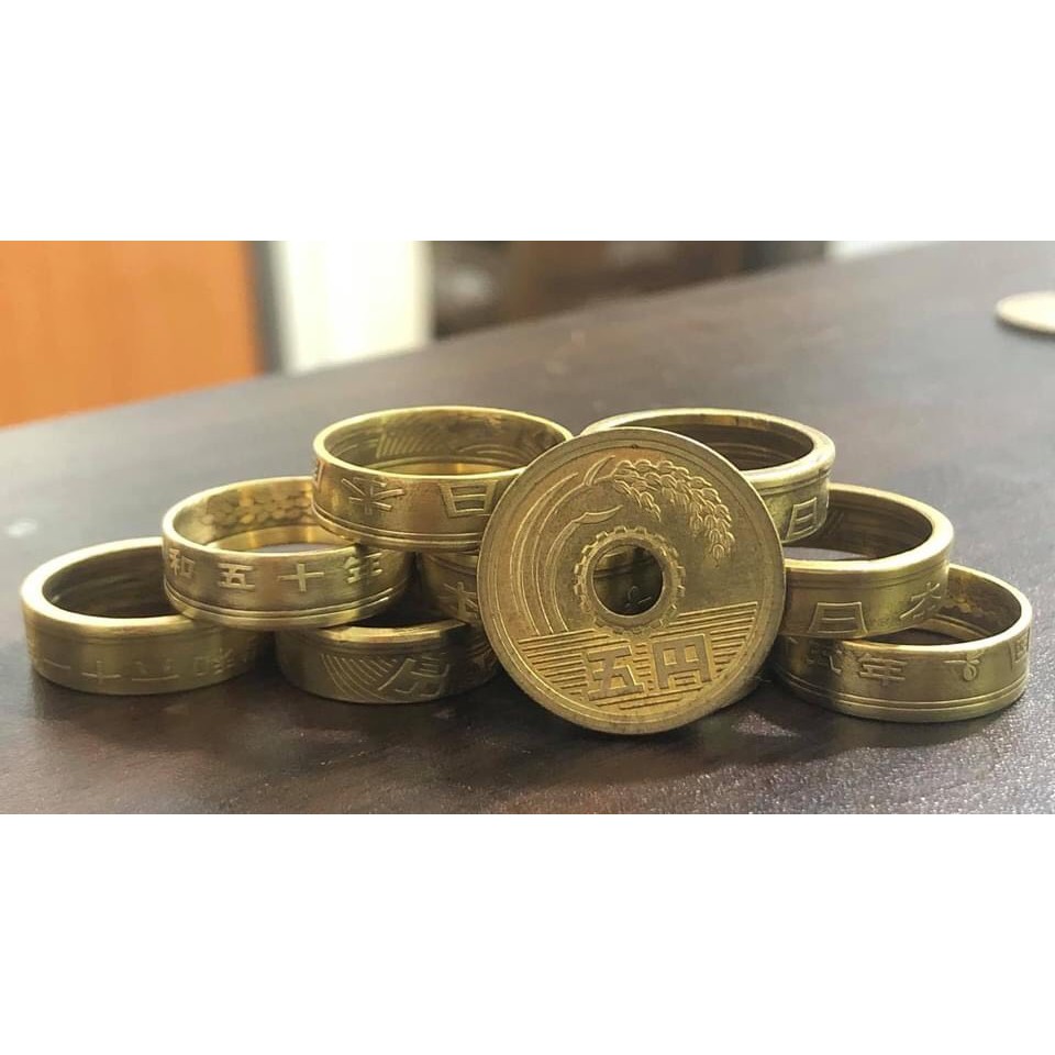 Nhẫn xu 5 Yên của Nhật Bản, đồng xu đem lại may mắn