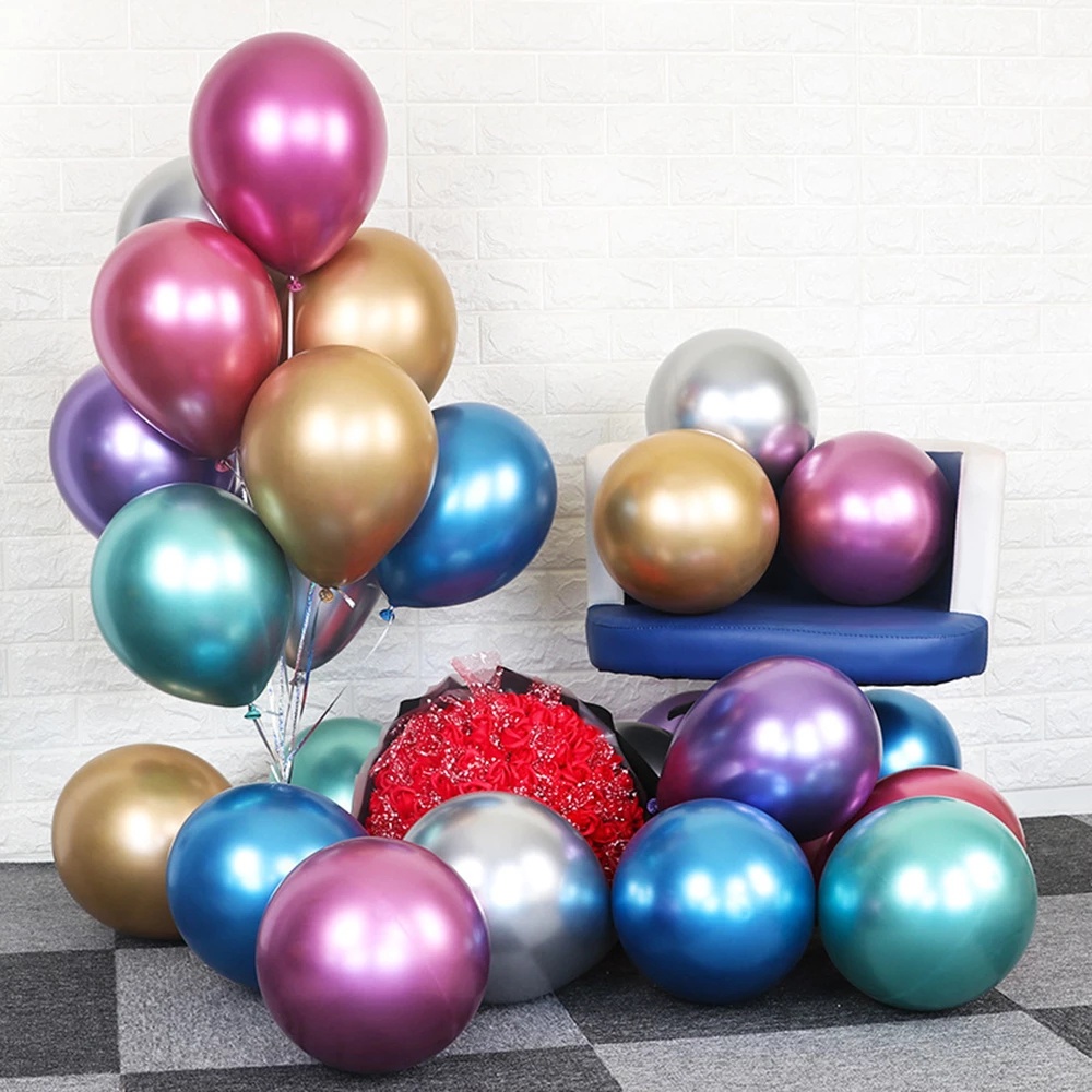 Set 10 Bong Bóng 12 Inch Nhiều Màu Sắc Dùng Để Trang Trí Bữa Tiệc Tiện Dụng