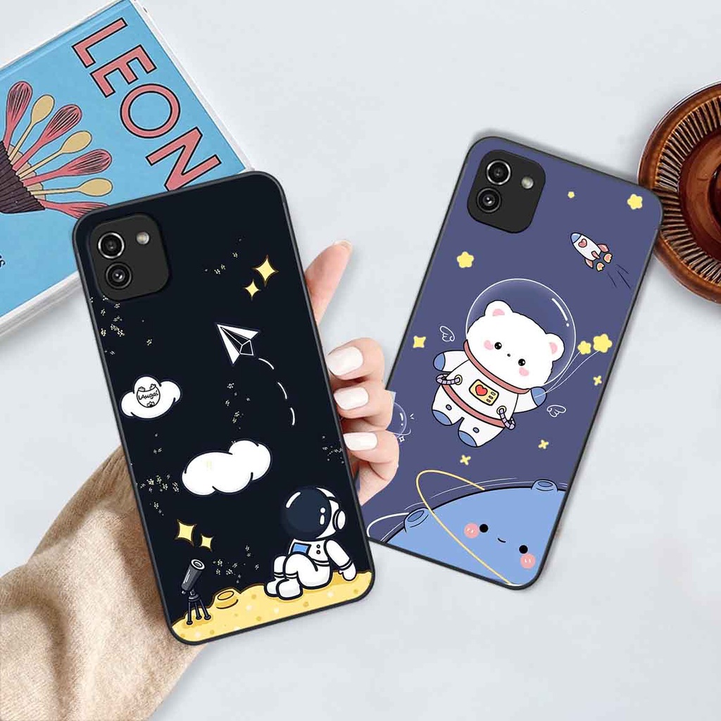 Ốp Samsung A03 in hình vũ trụ, phi hành gia bầu trời cute dễ thương