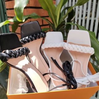 Giày sandal cột dây quai đan gót vuông 6 phân