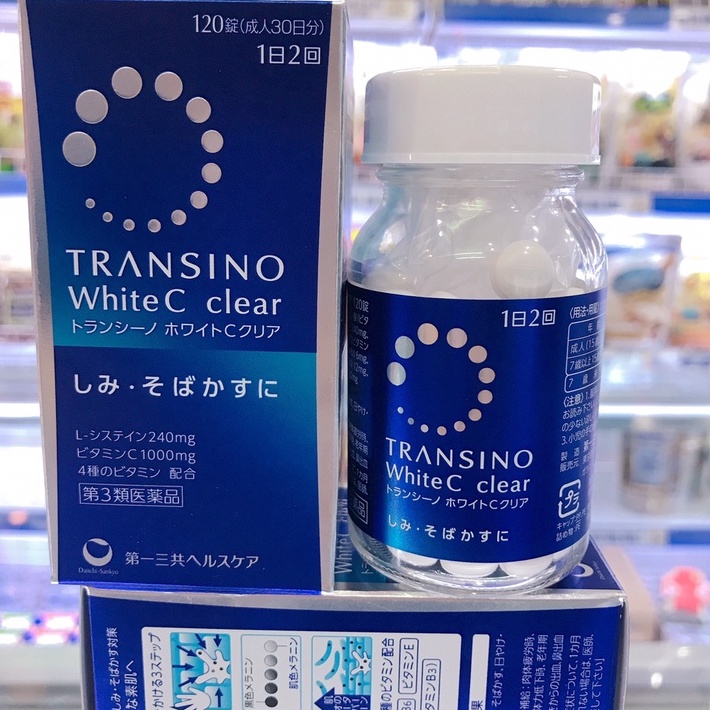 Viên uống Transino trắng da mờ thâm nám hiệu quả Nhật Bản Chính Hãng  Hộp 120 viên, 240 viên