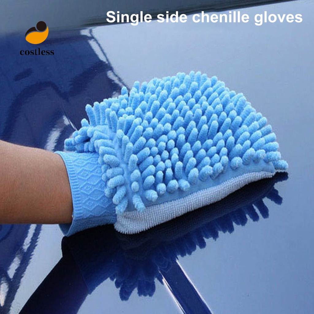 1 Găng Tay Chenille Một Mặt Mềm Mại Màu Sắc Ngẫu Nhiên Dùng Rửa Xe Hơi