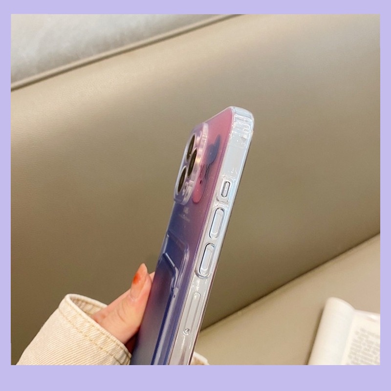 Ốp Điện Thoại Mềm Dạng Ví Đựng Thẻ Chống Sốc Màu Gradient Mẫu Mới Cho iPhone 14 13 12 11 Pro Max X XR XS 7 8 Plus