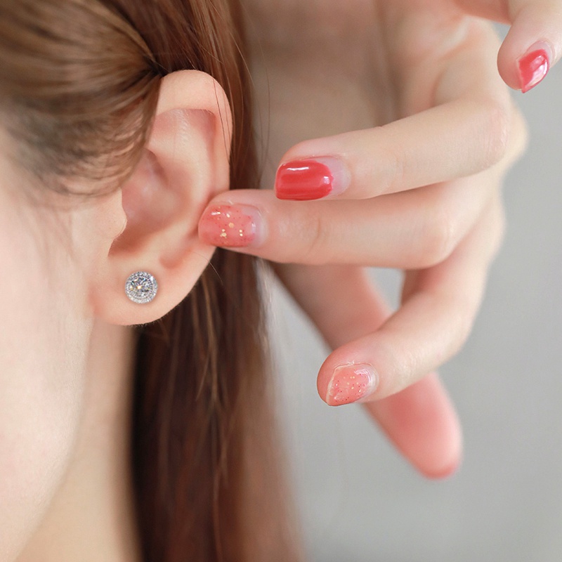 Khuyên tai đính đá giả phong cách thanh lịch thời trang cho nữ