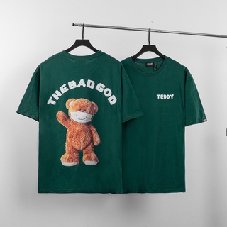 Áo thun tay lỡ The Bad God Green Teddy Mask tee