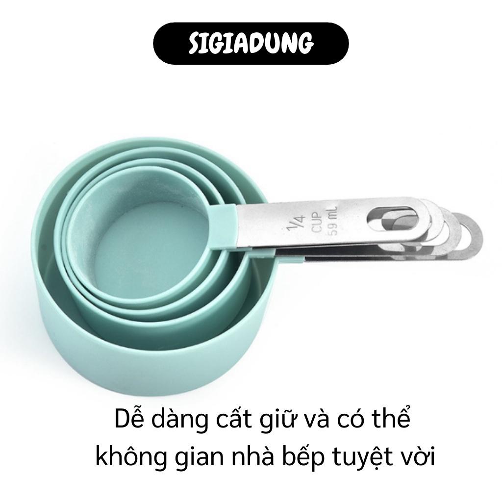 [SGD] Muỗng Đo Lường - Cốc/ Thìa Đong Định Lượng Làm Bánh Đủ 4 Kích Cỡ Có Móc Treo 9738