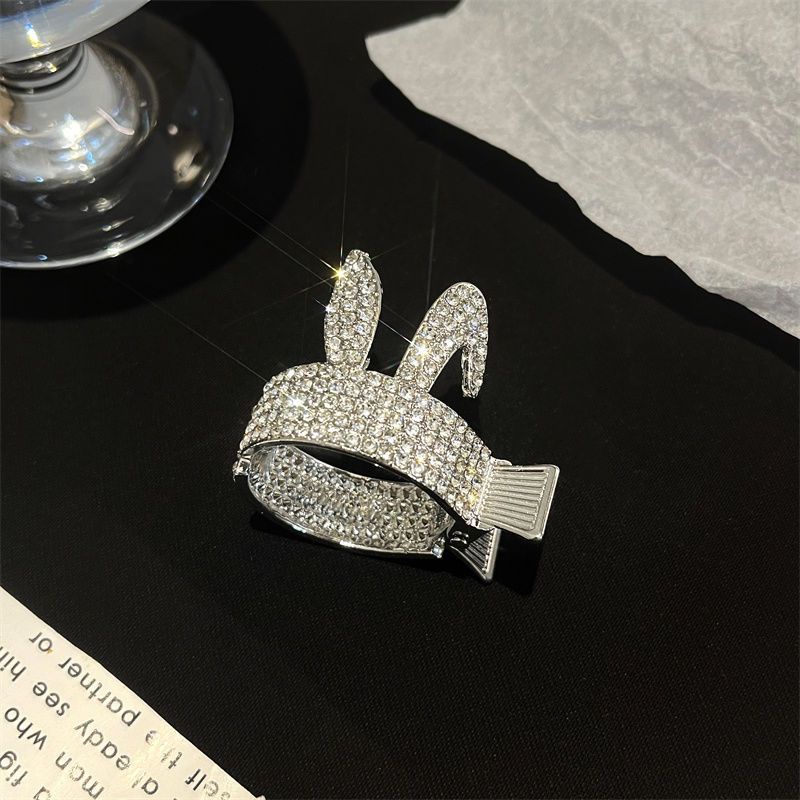 Kẹp Tóc Kim Loại Mạ Vàng / Bạc Hình Tai Thỏ Dễ Thương