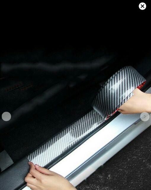 Cuộn nẹp cao su vân Carbon 5D dán chống trầy cốp xe, bậc bước chân Ô tô, xe hơi - dài 1m bản 3cm-5cm-7cm