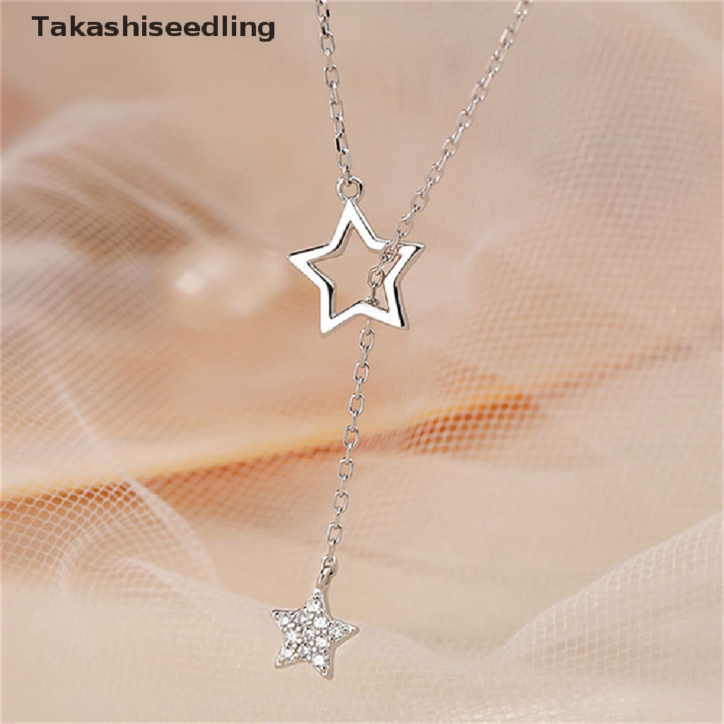 (Takashiseedling) Vòng cổ Mặt Hình Ngôi Sao Rỗng Đính Đá Zircon Thanh Lịch Cho Nữ