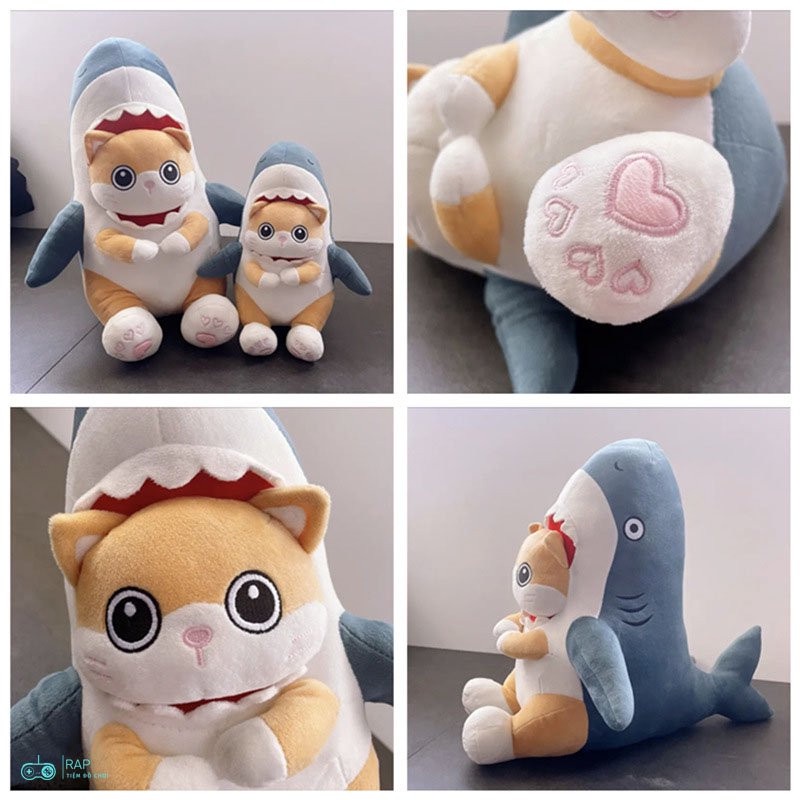 Cá mập nhồi bông cosplay ong, ngựa, chó, mèo,.. ngộ nghĩnh hài hước, chất liệu êm ái, trang trí, quà tặng bạn bè-Ráp