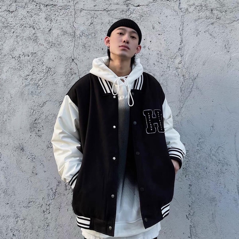 Áo Bomber Nút Bấm Nỉ Bông Unisex Thêu Vũ Trụ Ảnh Thật