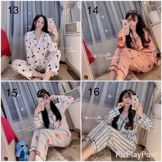 Sale. Bộ lụa pijama lụa tay dài quần dài