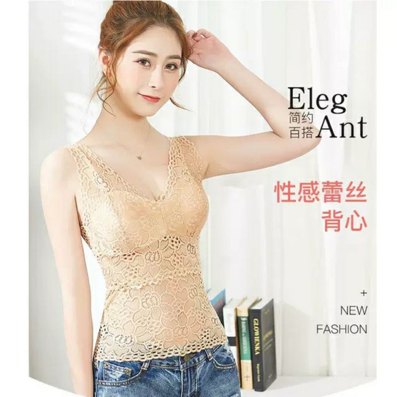 [Mã FASHIONT4WA2 giảm 10K đơn 50K] ÁO BRA REN LƯỚI CỔ V CAO CẤP