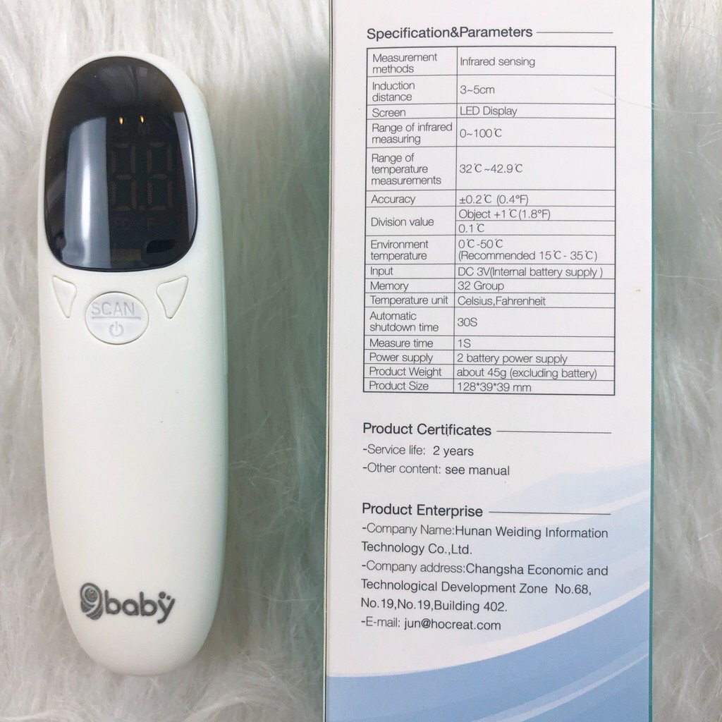 Nhiệt kế điện tử hồng ngoại cảm ứng 9baby