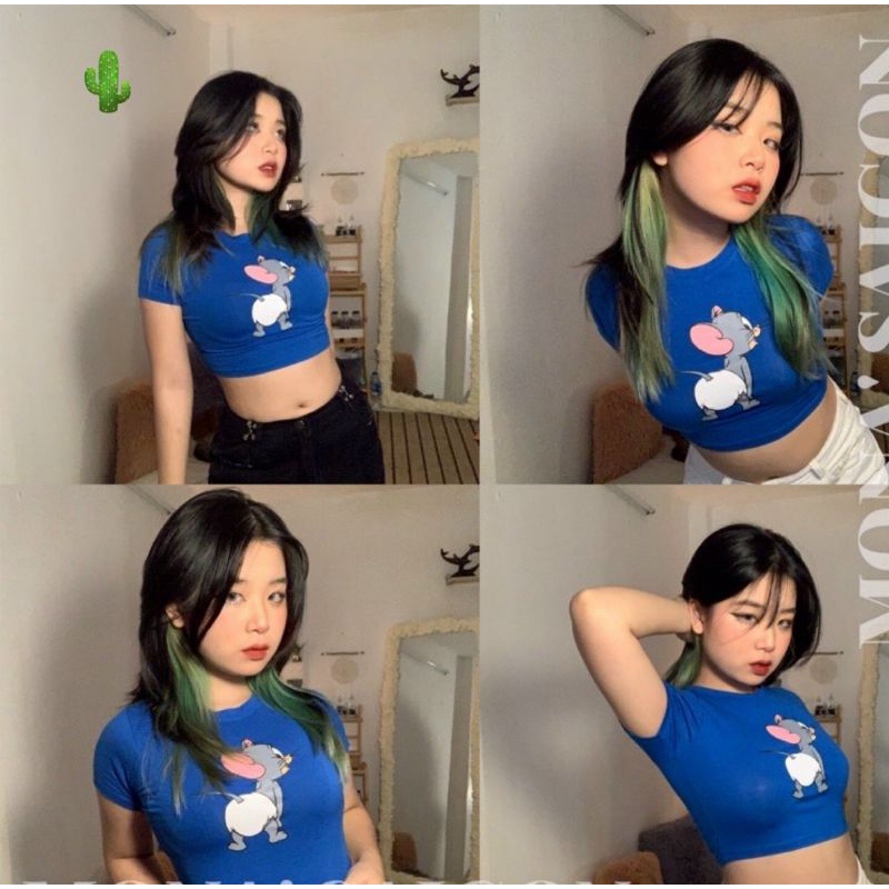Áo thun croptop Pikachu xinh xắn